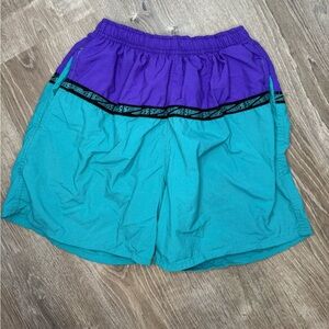 Stubbies Vintage Teal Drawstring Swim Trunks Small